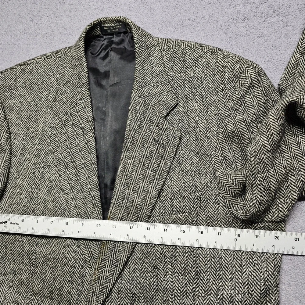 Enrico Gelini Blazer Jacket Mens 39R Multicolor Wool Herringbone Single Breasted